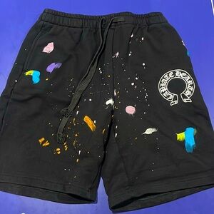 CHROME HEARTS pain splatter shorts black medium